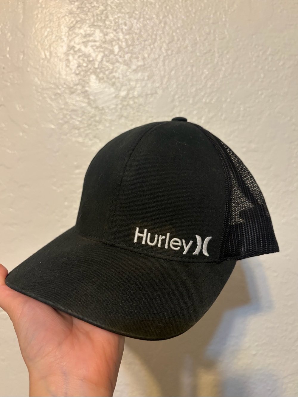 Hurley Black Mesh Back Baseball Cap with White Logo